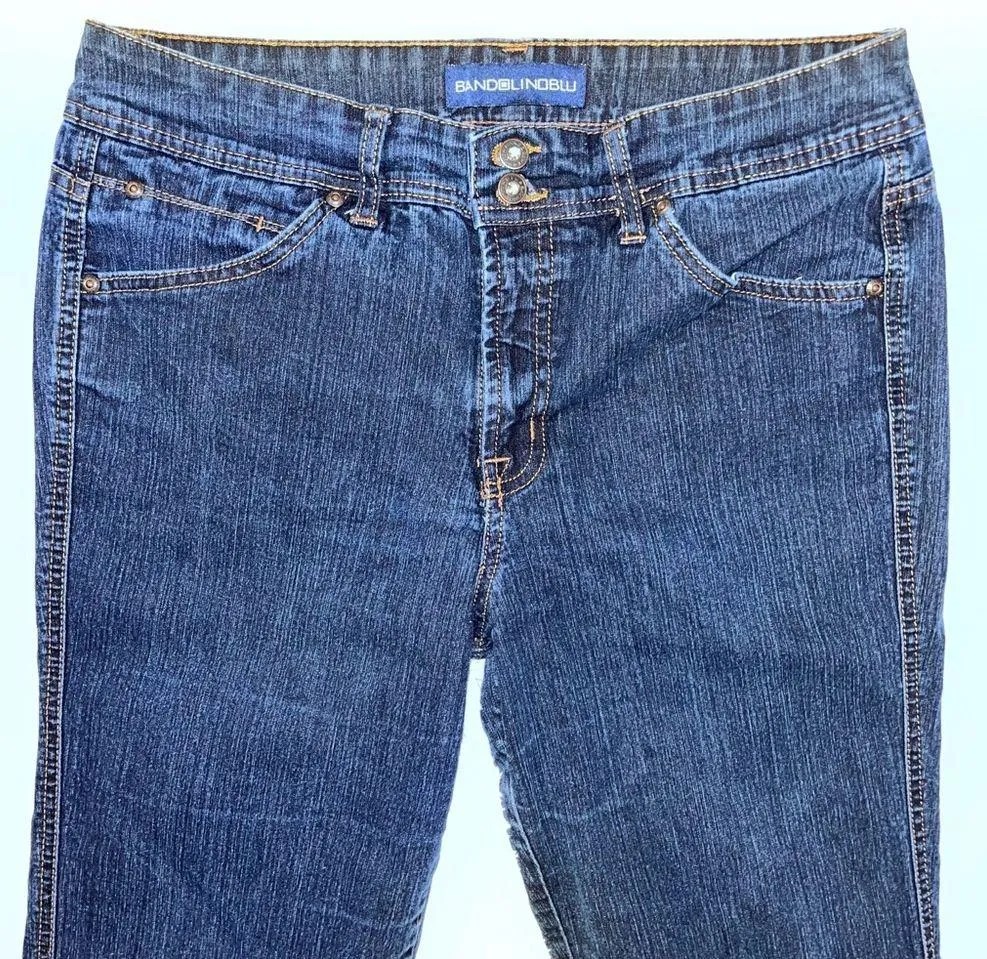 BANDOLINO Blu Women’s High Rise Blue Denim Jean Capri 10 Dark Wash - Image 2