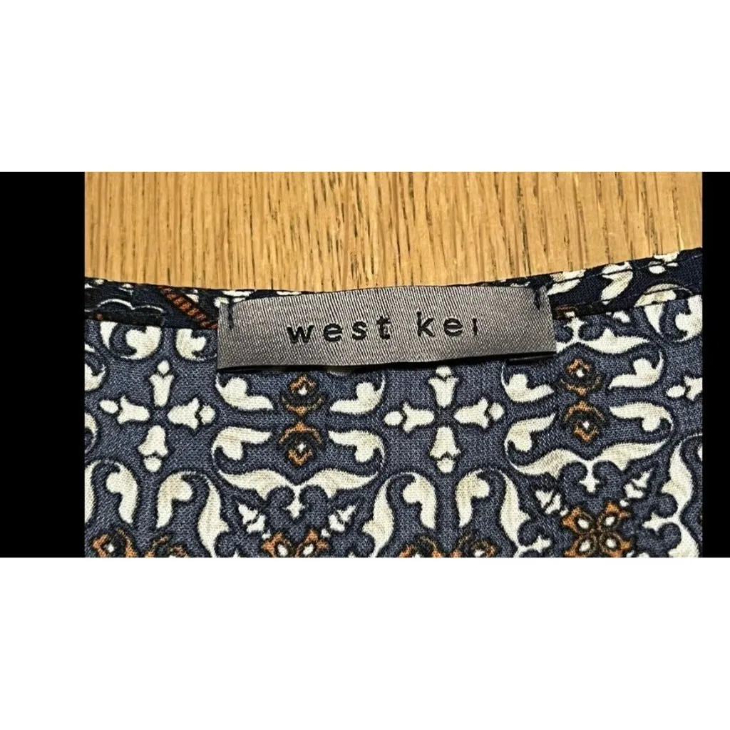 West Kei Women Size‎ Large Sleeveless Paisley Shirt Lightweight Career Party - Image 5