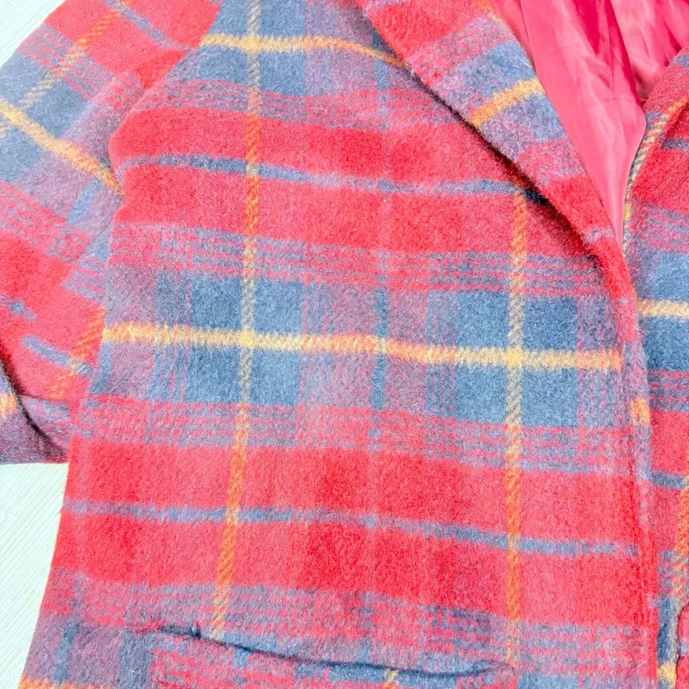 Stoosh plaid red and black / grey jacket coat fall style medium winter coat Gray - Image 2