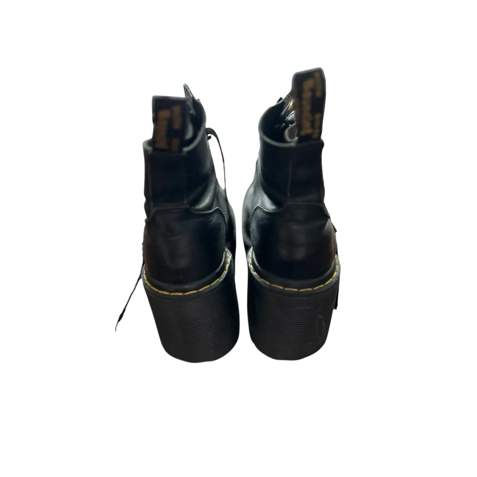 Dr Martens Black Leather Lace Up Chunky Heel Boots Womens US Size 8 UK 6 - Image 7
