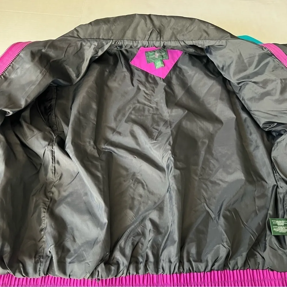 Vintage Hunt club 90’s jacket windbreaker Teal purple color block ize small - Image 9
