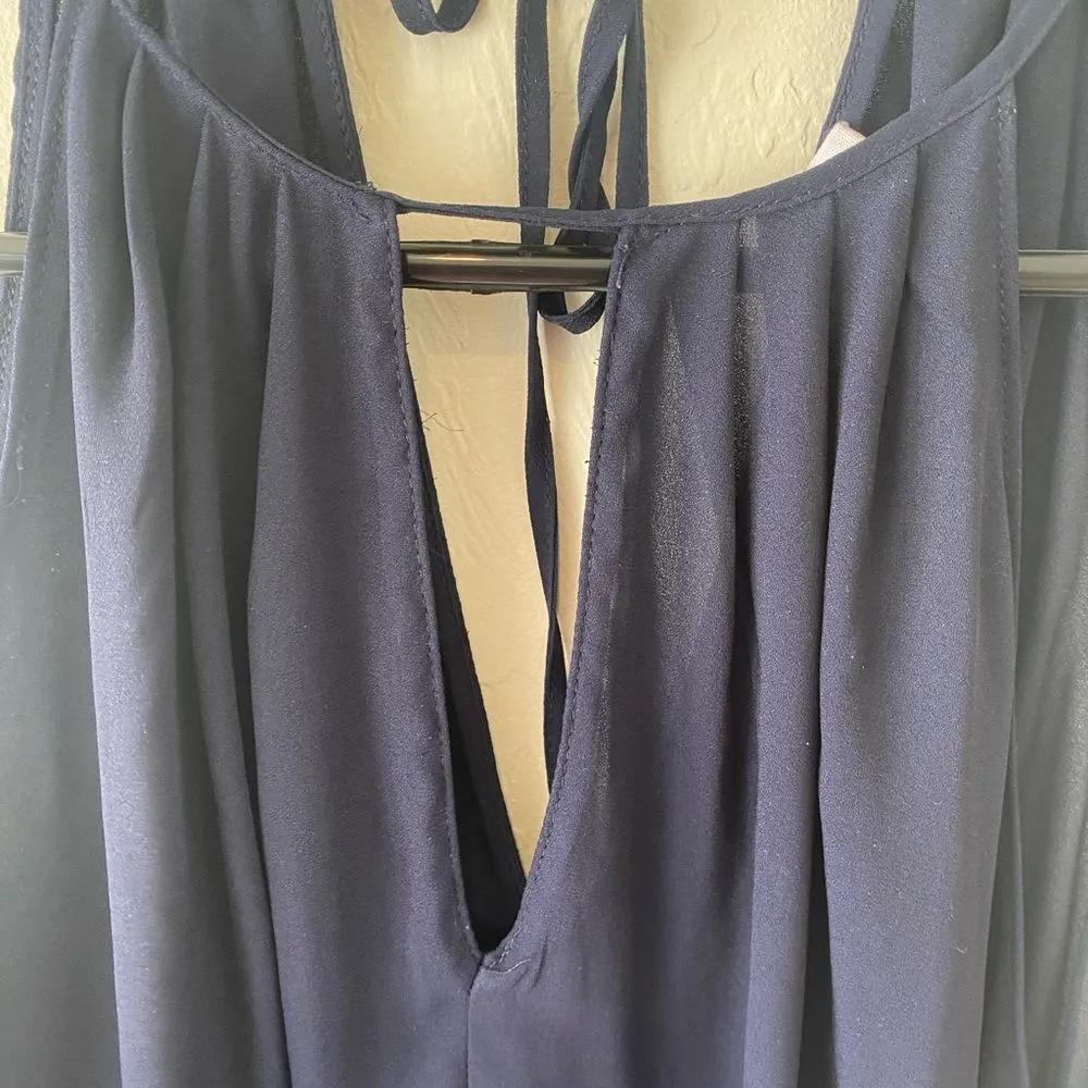 Lush navy blue spaghetti strap halter top tank shirt S. minimalist - Image 4