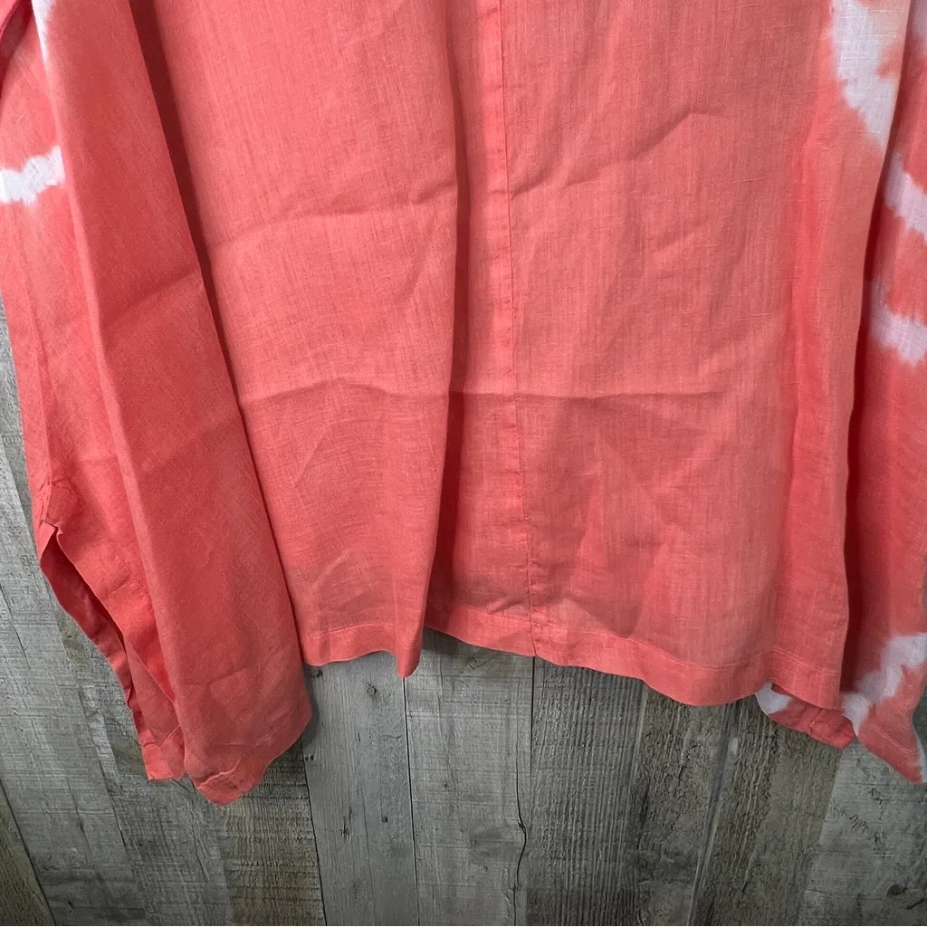Match Point Linen XL Orange & White Tie Dye V - Image 10