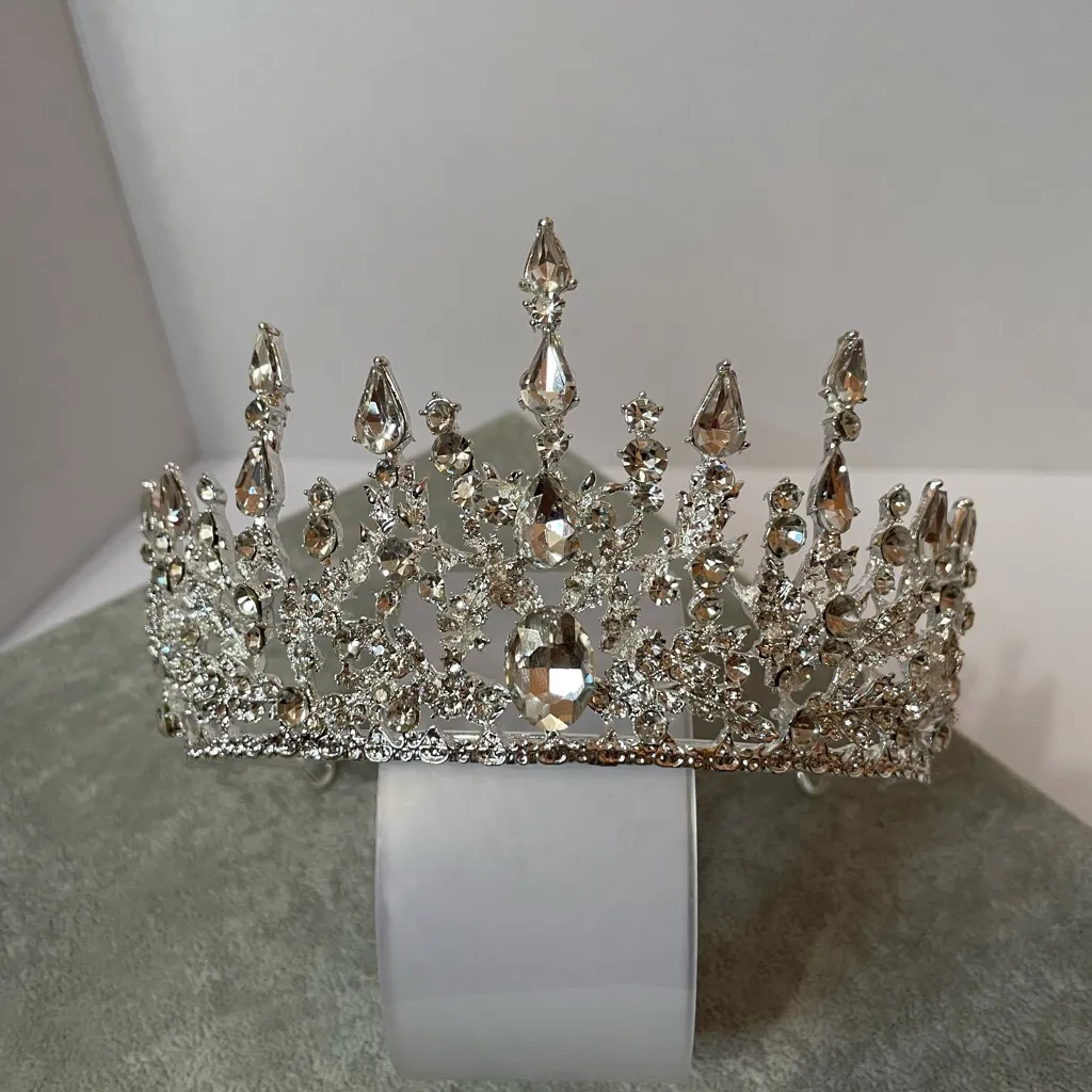 Sparkling Silver Crystal Tiara - Image 2