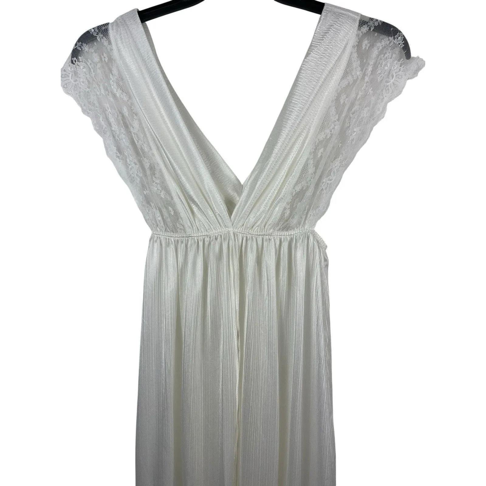 VTG Val Mode White Lace Peignoir Nightgown Slip Dress Women’s M Lingerie Size M - Image 5