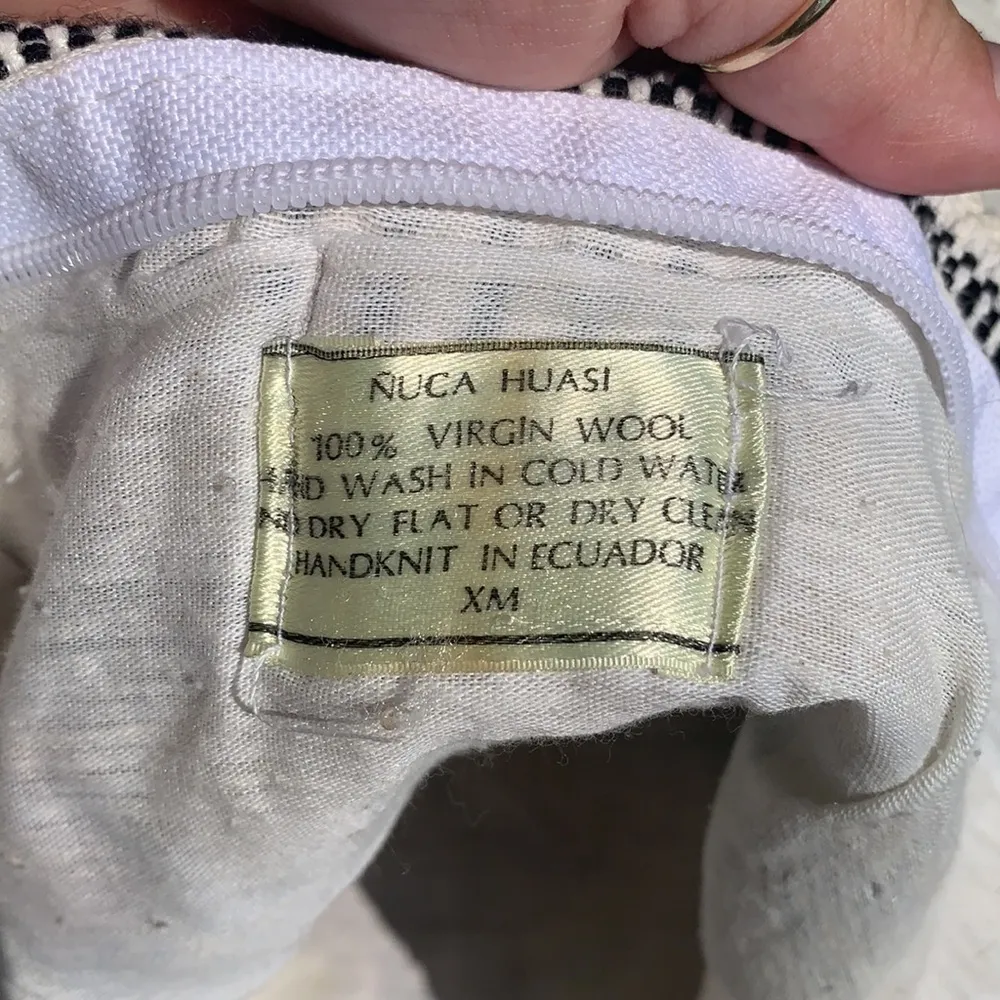 Vintage 100% Wool Bag from Equador Black - Image 6