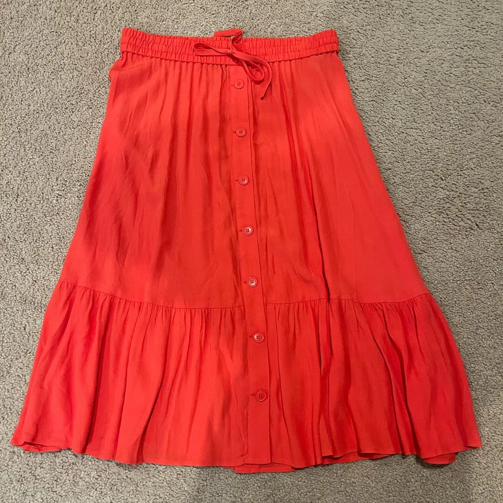 TALBOTS Trending Button Front Drawstring Peasant Midi Skirt - Image 2