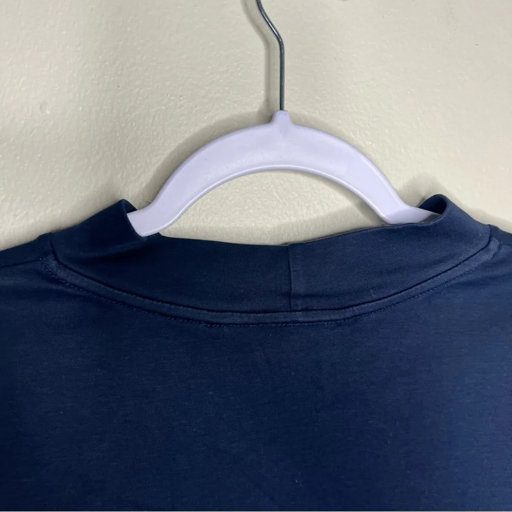 MURANO Liquid Luxury Soft Navy Mock Neck Long Sleeve Tee‎ Blue Size L - Image 5