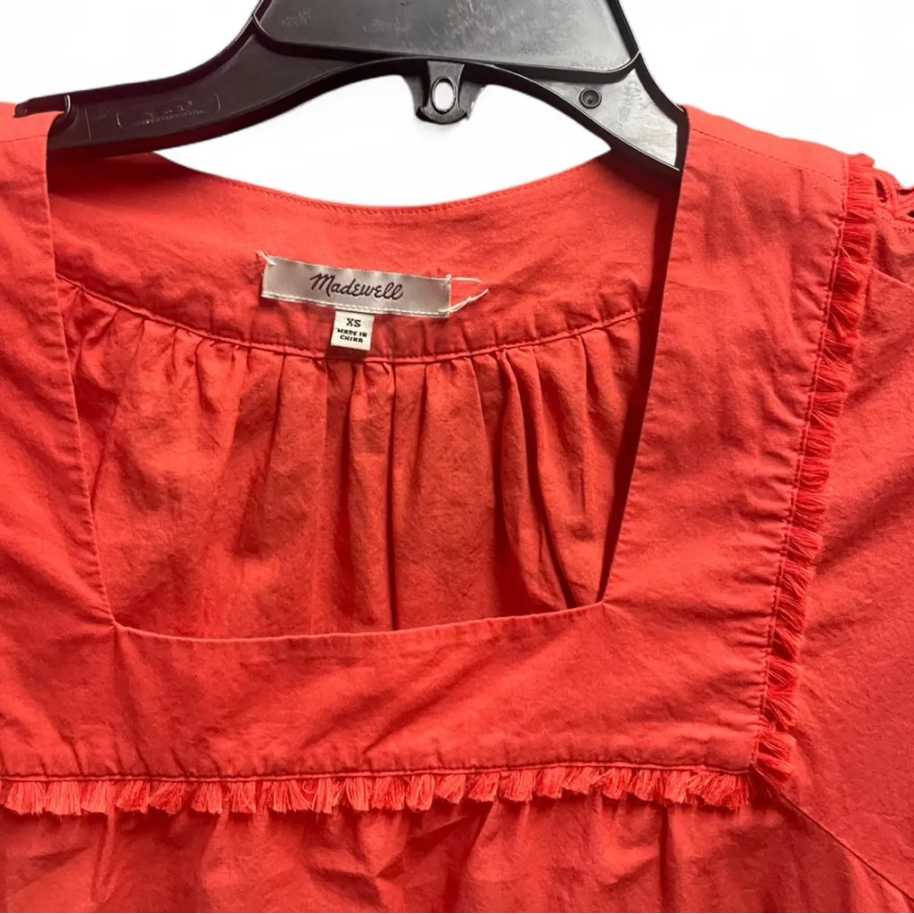 Madewell Angelica Square Neck Eyelet Embroidered Peasant Top Blouse - Image 3
