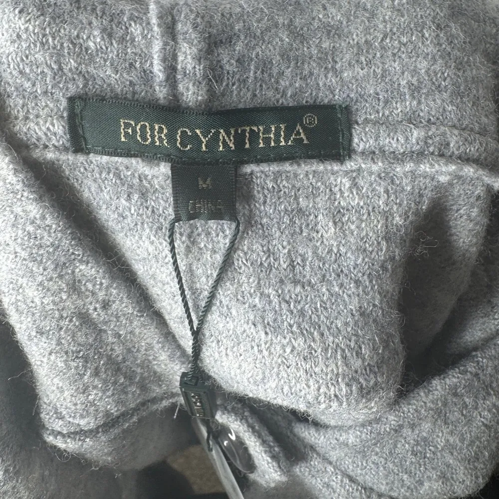 FOR CYNTHIA‎ NWT 100% boiled wool button front hooded vest gray size m lagenlook - Image 3