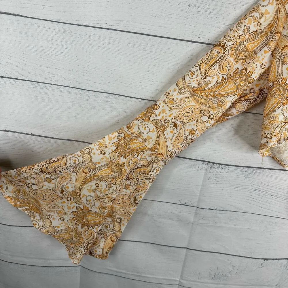 Cider Womens Medium Free Spirit Bell Sleeve Tie Front Top Retro Hippie Festival - Image 6