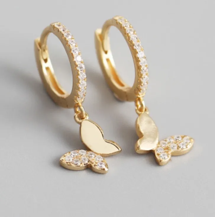 ⭐️new/ Huggies With CZ Butterfly 🦋 Charms - Image 2