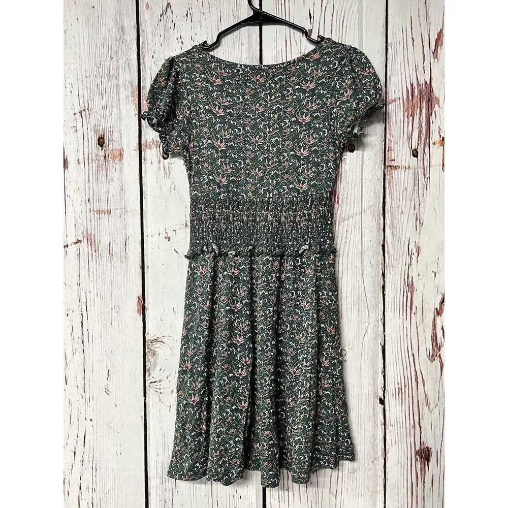 NWT Urban Outfitters Charlie Knit Smocked Puff Sleeve Midi Dress Floral Small - Image 4