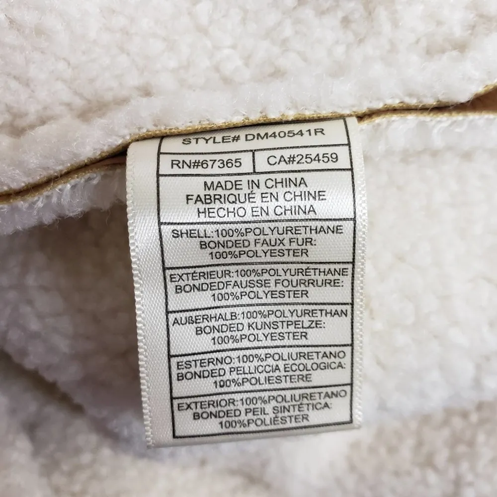 Steve Madden  Womens M Faux Fur Trim Faux Leather Vest in Caramel NEW - Image 10