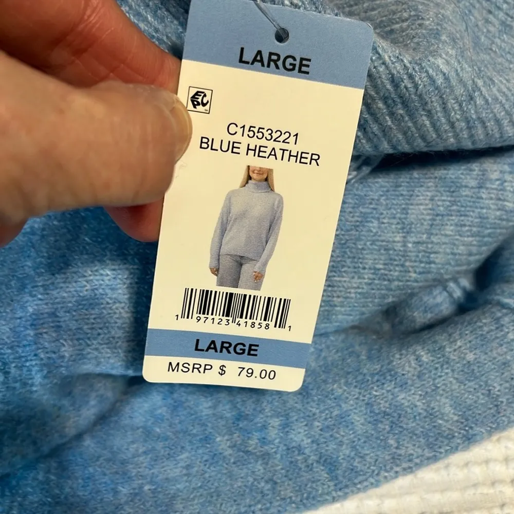 Vince Camuto Turtleneck Sweater Blue Pullover Comfy Womens Large - Image 5