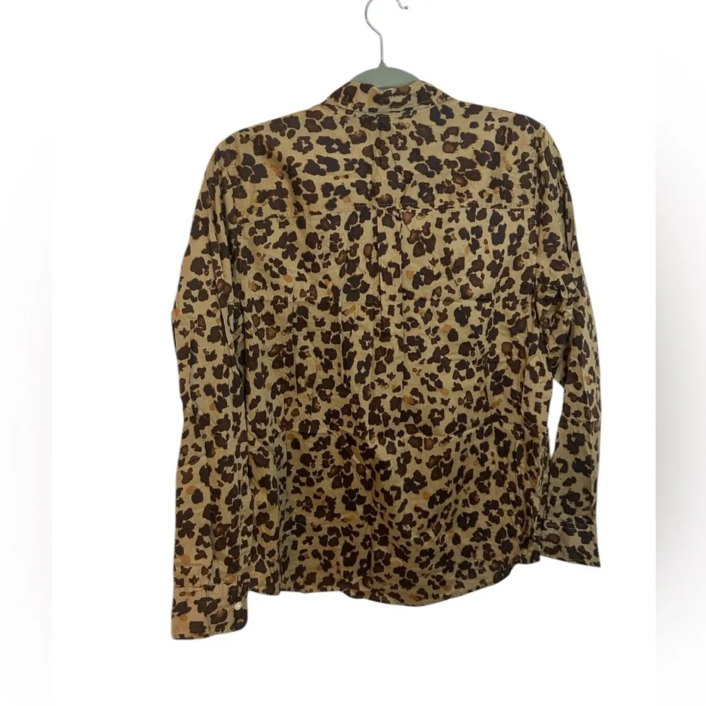 Gap Cotton Leopard Print Perfect Shirt - Image 2