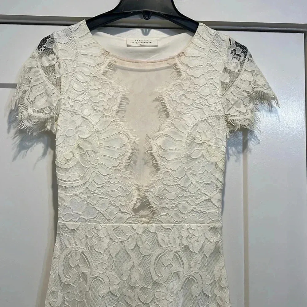 American Threads off white lace dress size small. - Image 4