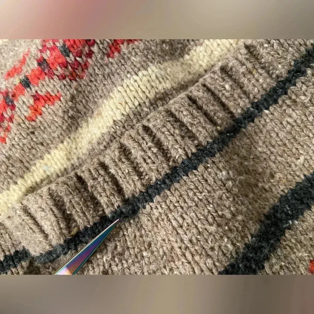 Sonoma Brown Striped Short Sleeve Knit Open Front Cowl Neck Cardigan Size XL - Image 11