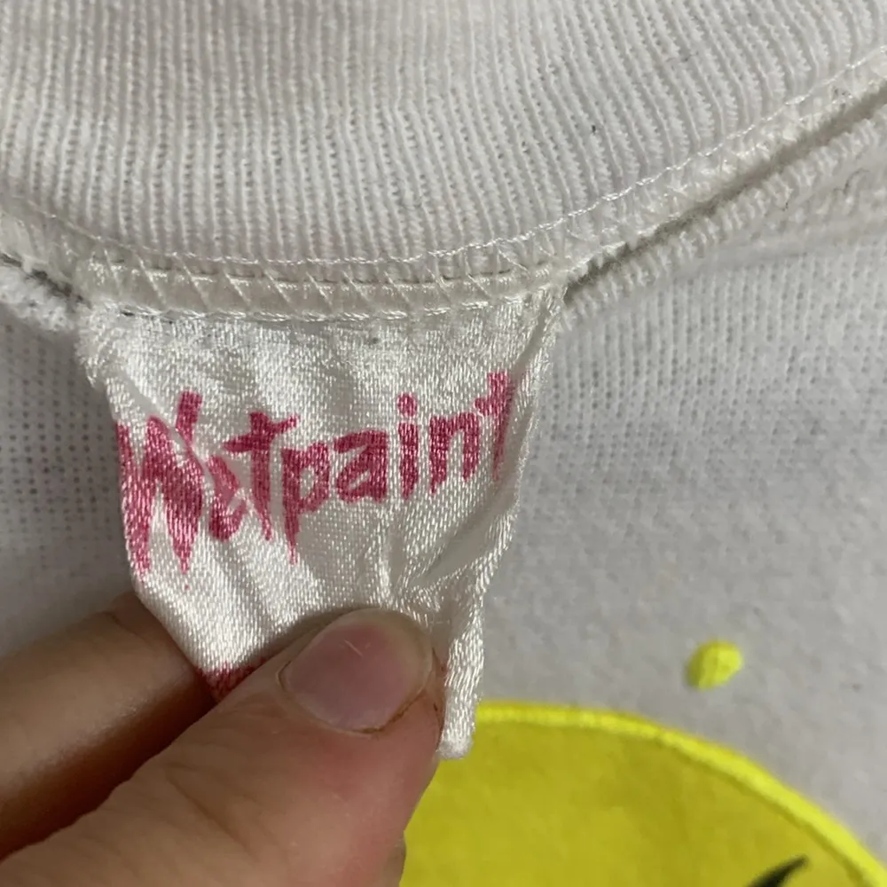 Vintage Halloween Wetpaint Graphic Sweatshirt Orange Size L - Image 4