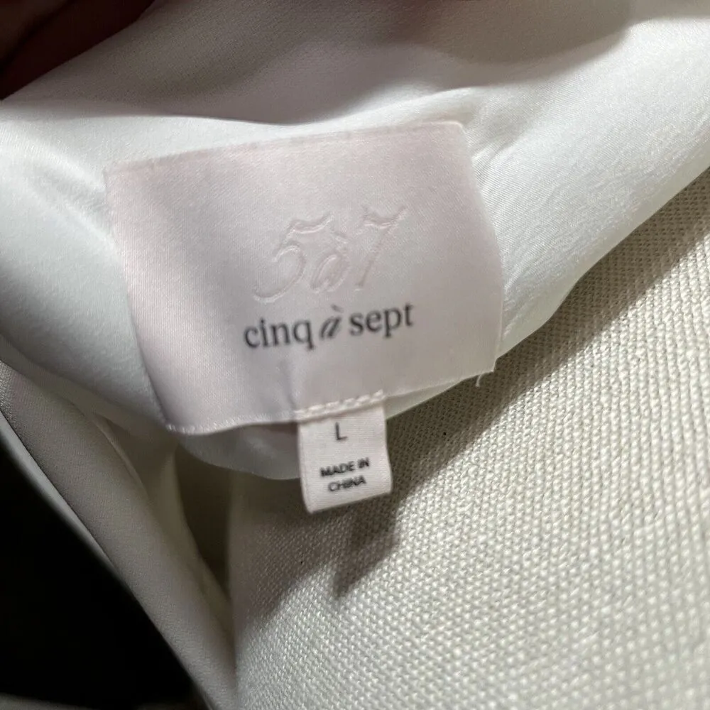 Cinq A Sept Gemini Mini Dress Size L White One Shoulder cocktail formal - Image 7