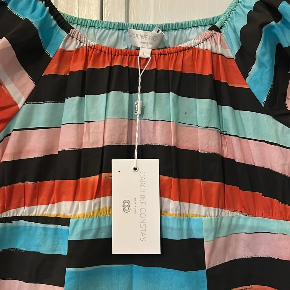 NWT Caroline Costas Calla Mini colorful cotton bodycon dress - Image 4