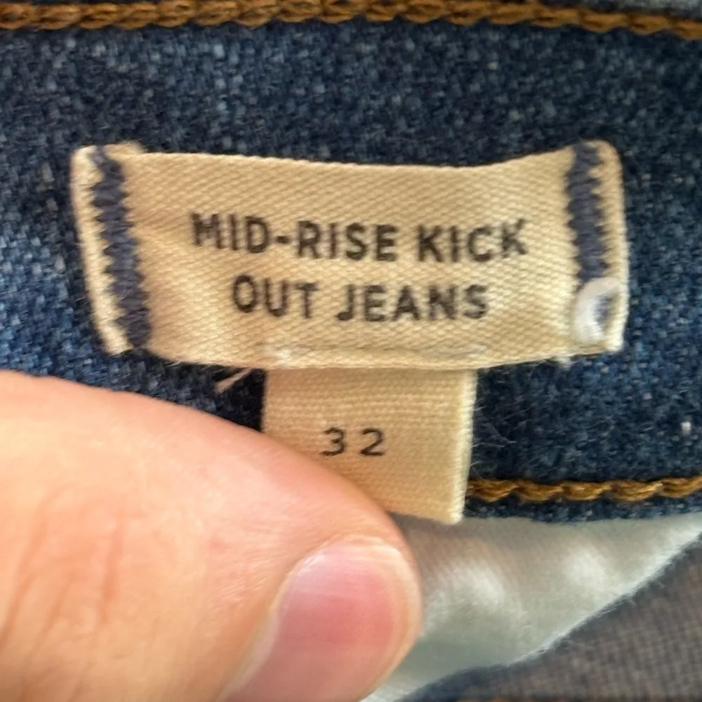 Madewell Women's Raw Hem Kick Out Cropped casual blue denim Jeans size 20(35) - Image 4