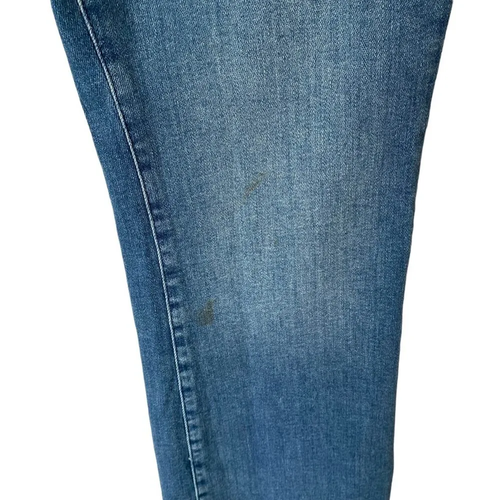 Pilcro Letterpress High-Rise Skinny Bootcut Jeans Button Front size 31 Raw Hem - Image 4