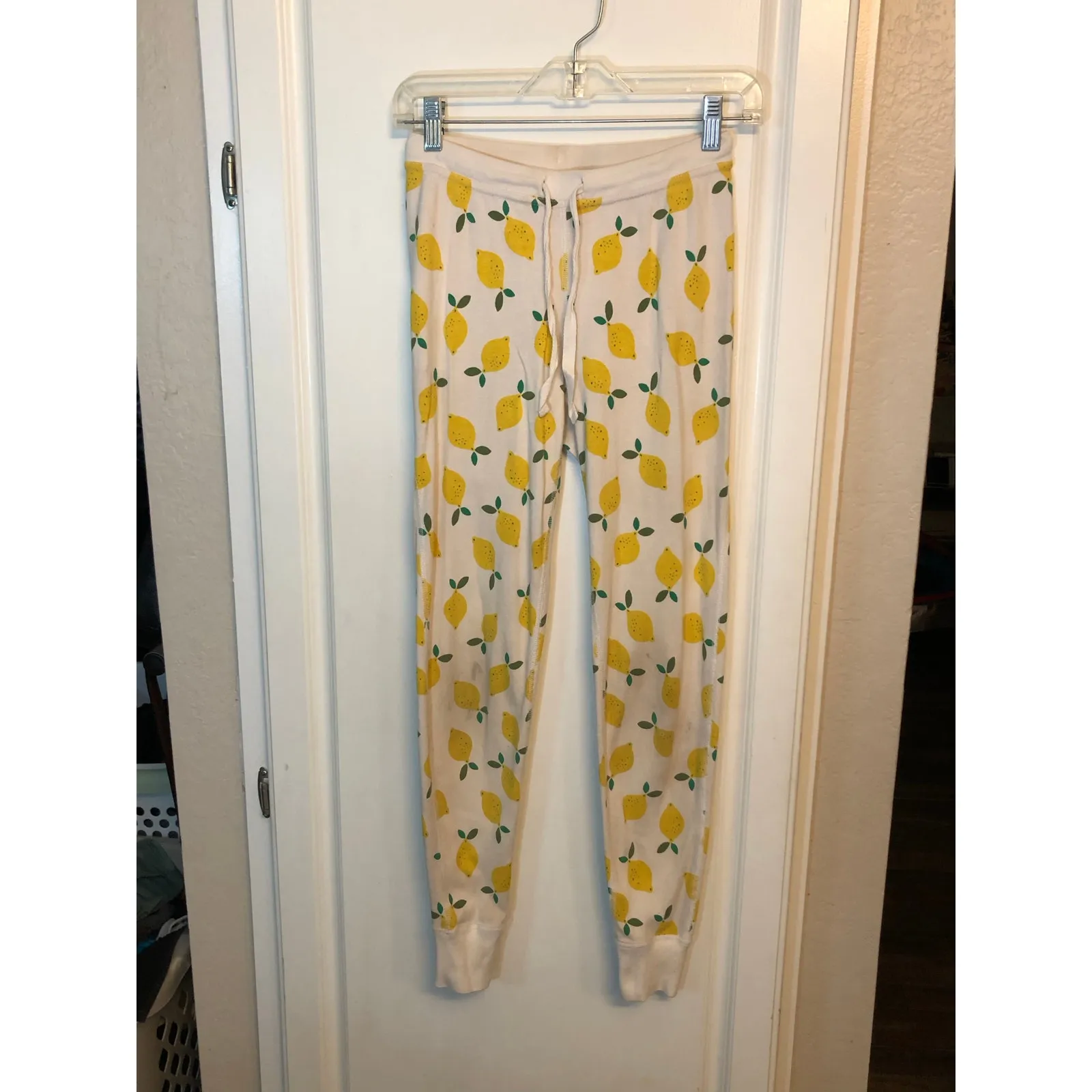 Hanna Andersson 100% organic cotton lemon citrus jogger pants Size XS White - Image 3