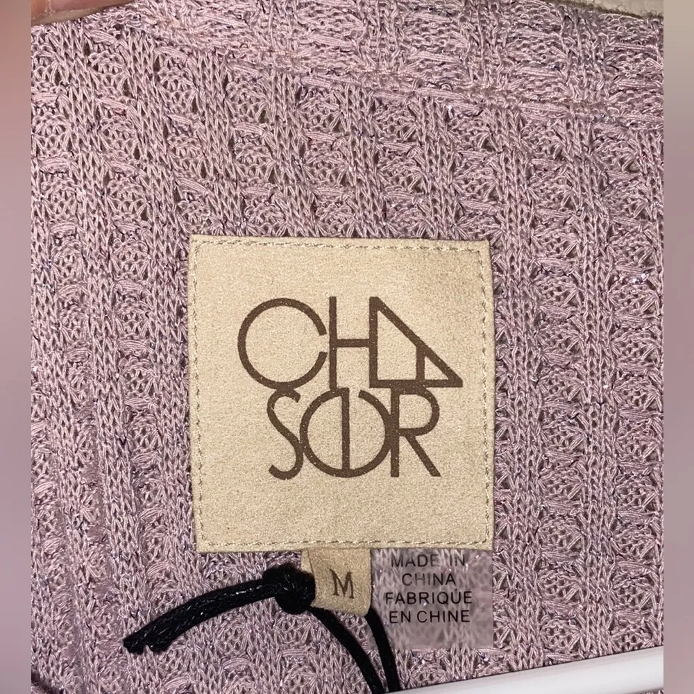 Chaser brand rose/lavender waffle knit soft ruffle top NWT sold at REVOLVE - Image 6