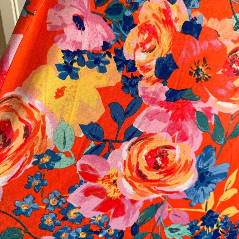 Plus Size Floral 2X Vibrant Stretchy Comfy Vacation Cottage Garden Tank Top - Image 11