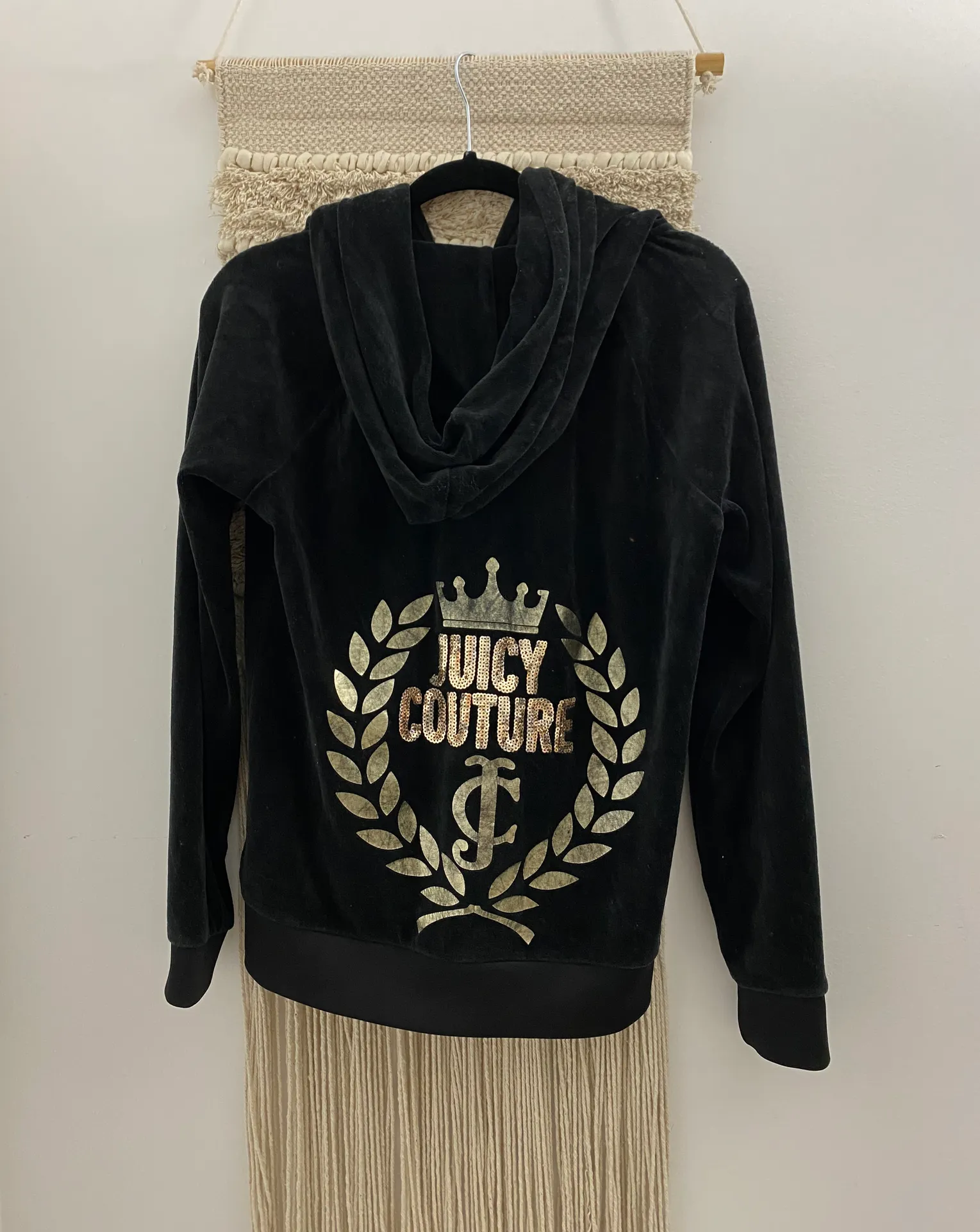 Black Velvet Zip Up Jacket - Image 4