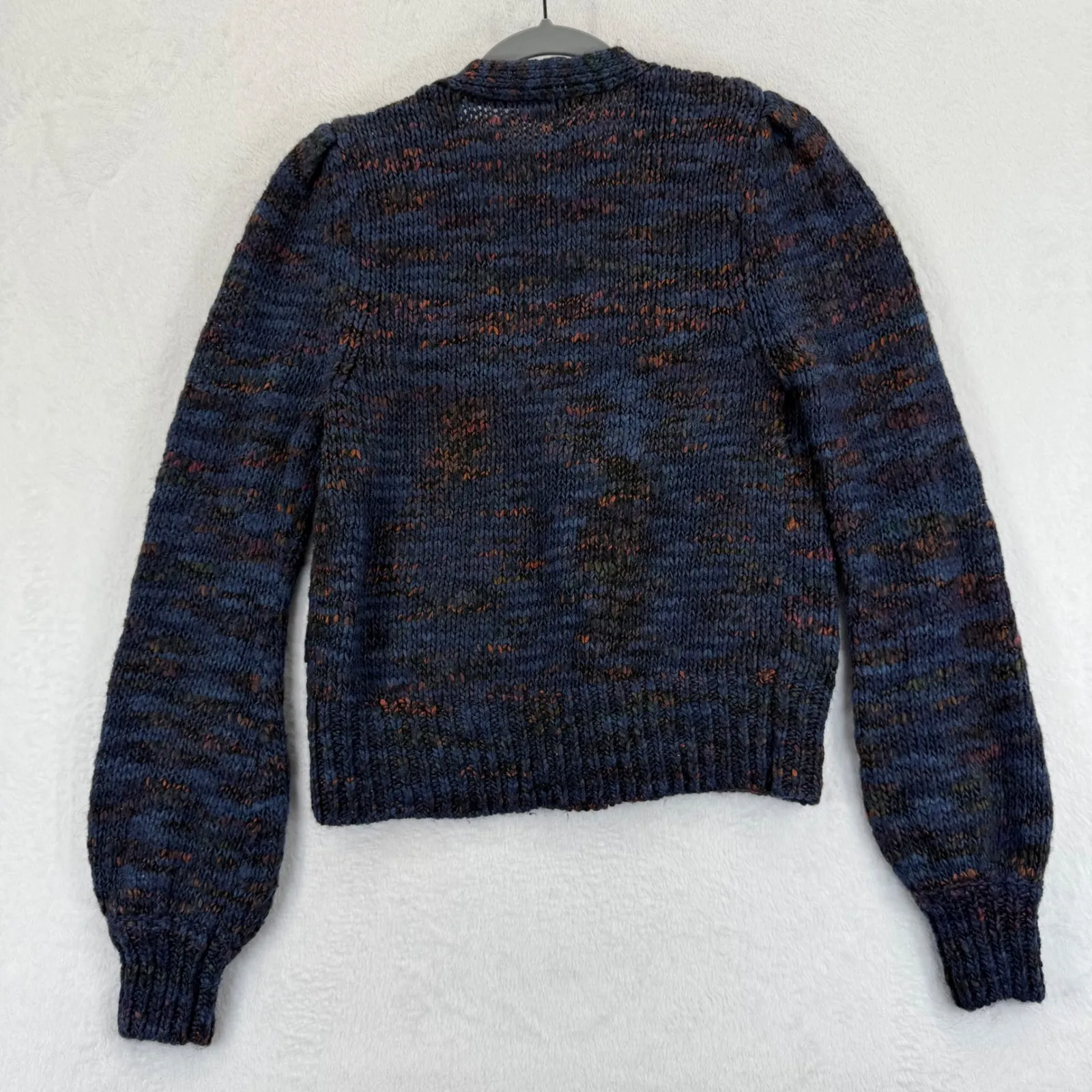 Veronica Beard Amosa Space Dyed Knit Cardigan Blue Wool Blend Sweater M - Image 8