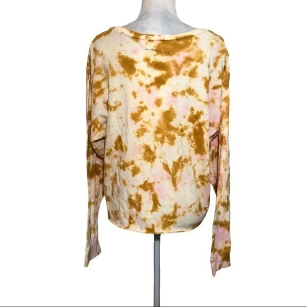 NWOT Gold Yellow Pink Tie Dye Long Sleeve Top New - Image 3