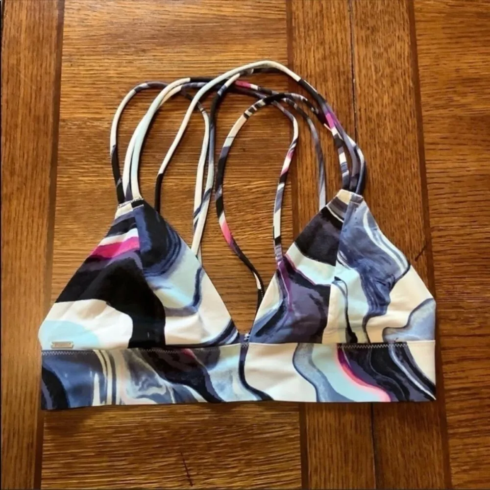 VS Victoria's Secret Pink Banded Strappy Bralette Size XS Marble Blue White - Image 8
