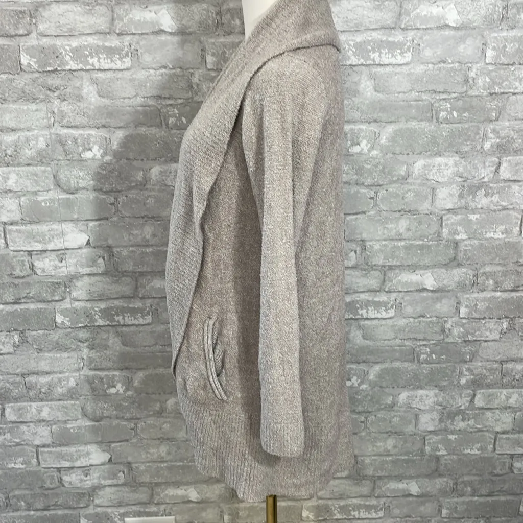 Barefoot Dreams Tan Open Front Cardigan - Image 3