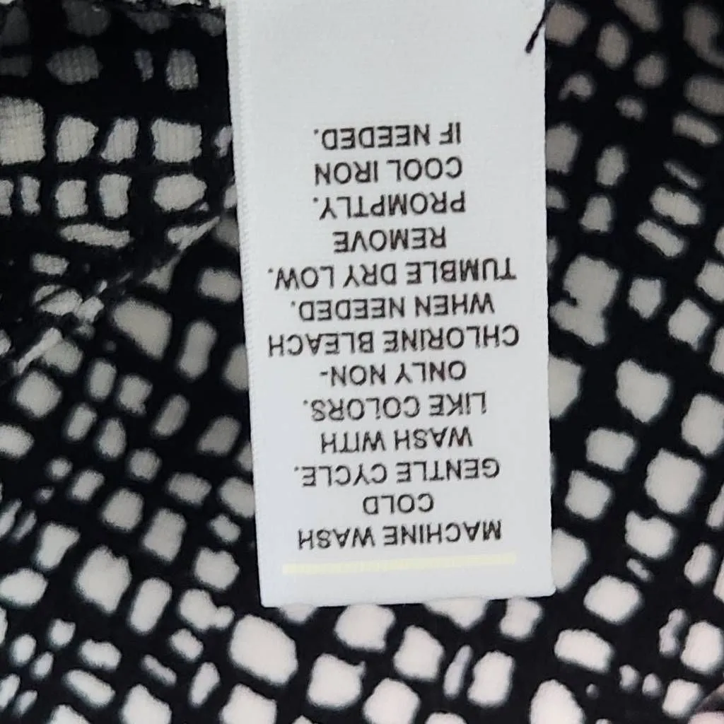 Cato  Black and White Print Mini Skirt with Ruffle Hemline NWT Size 16 - Image 10