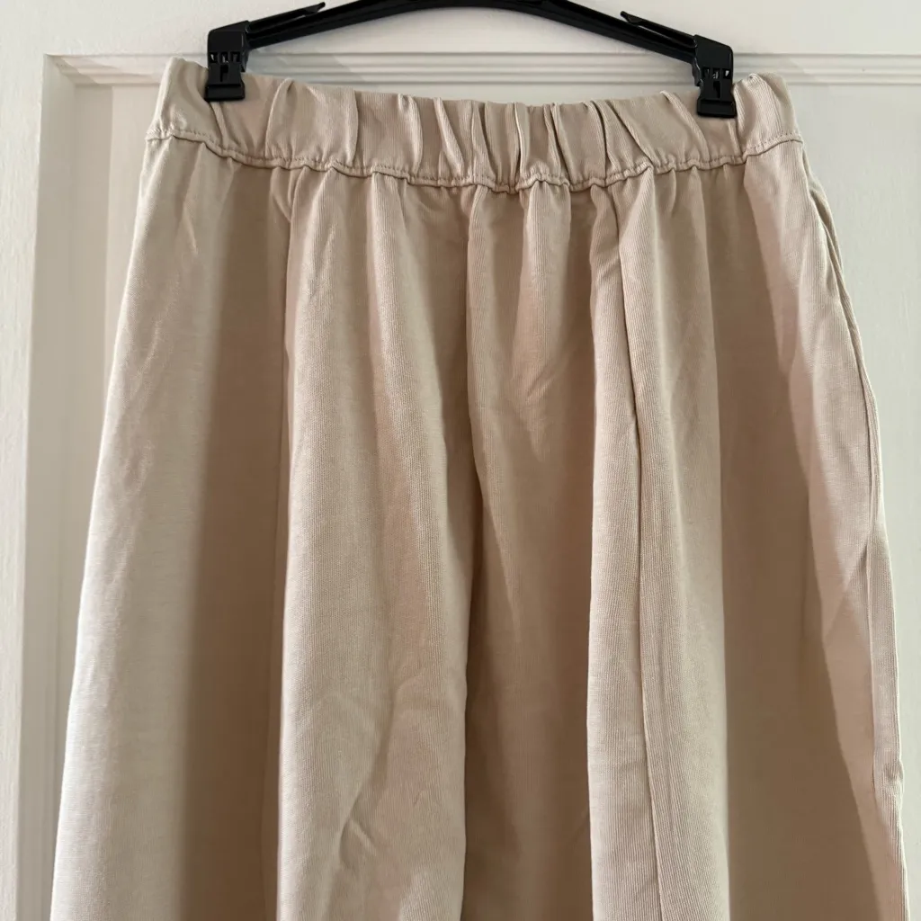 Zara Light Tan Beige Relaxed Pull On Jogger Trousers 100% Cotton Size Small NWT - Image 6