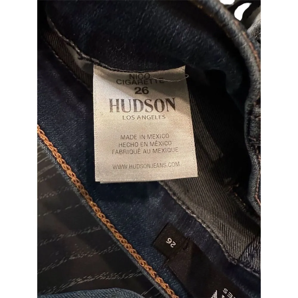 Nico Hudson Midrise Cigarette Women'sJeans Size 26 Blue Frayed Hem NWT - Image 9