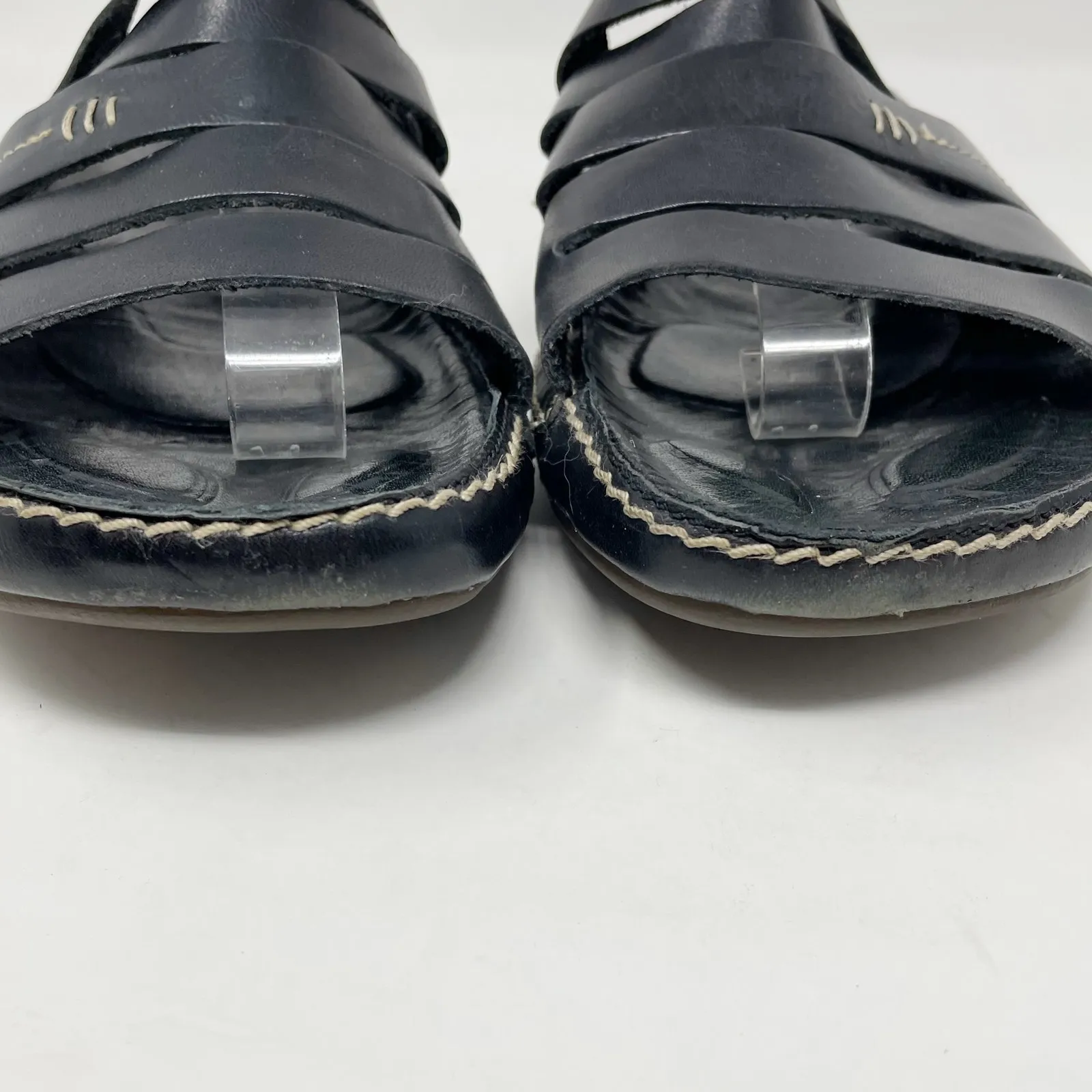 Dr Martens Black Leather Strappy Slides Sandals Black Flat Fisherman UK 6 US 7 - Image 6