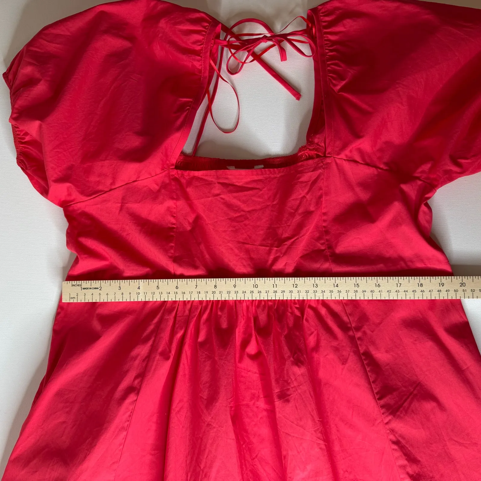 NWT Draper James Women Square Neck Puff Sleeve Tie Back Dress Pink‎ Sz XL Girly - Image 15