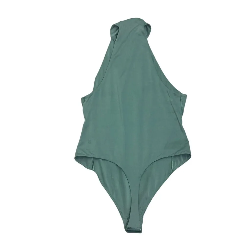 Lululemon Wundermost Ultra-Soft Nulu Mockneck Sleeveless Bodysuit Size S Green - Image 4
