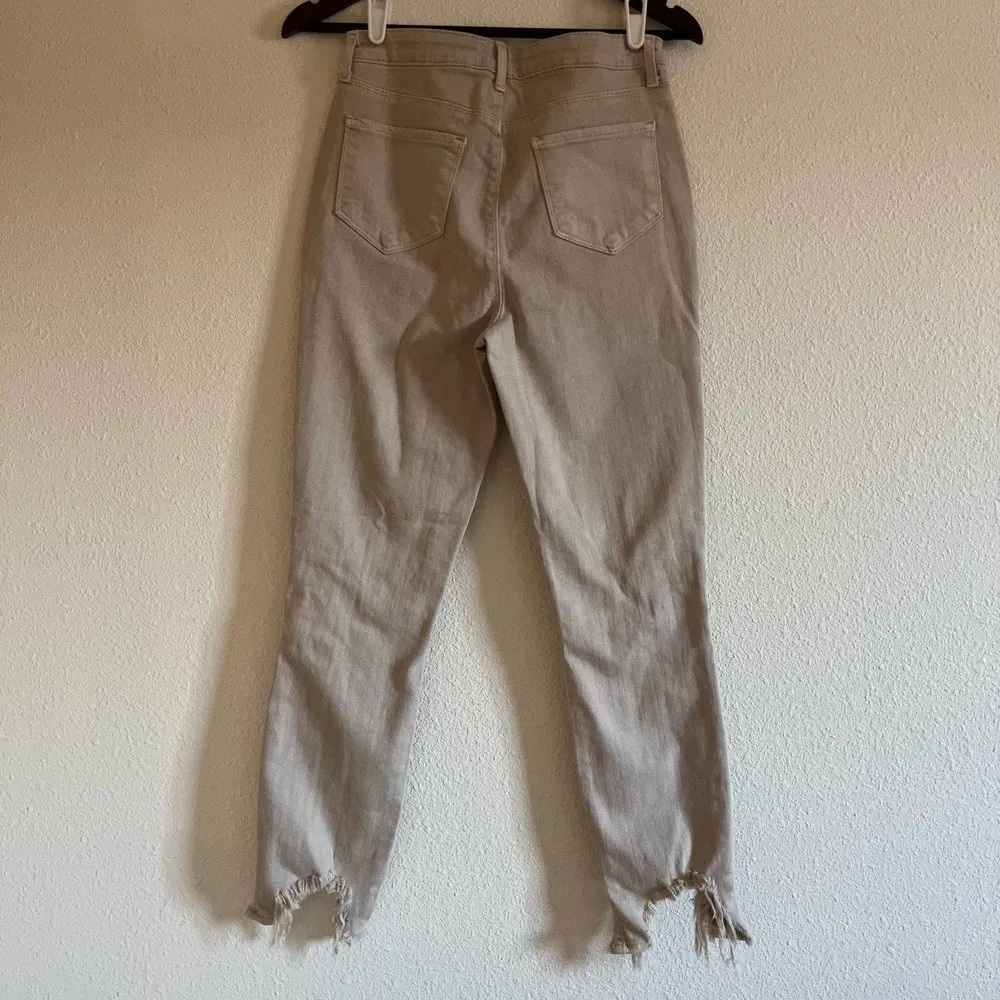 L'AGENCE High Line High-Rise Skinny Jeans Biscuit Destruct Cropped Size 27 - Image 11