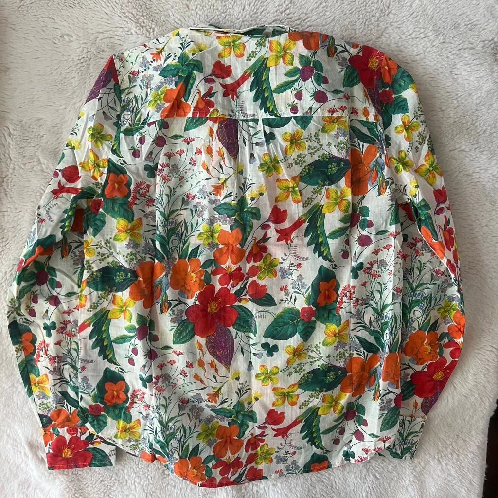 J. Crew Classic popover shirt in Ratti® island botanical print Size M White Size M - Image 4