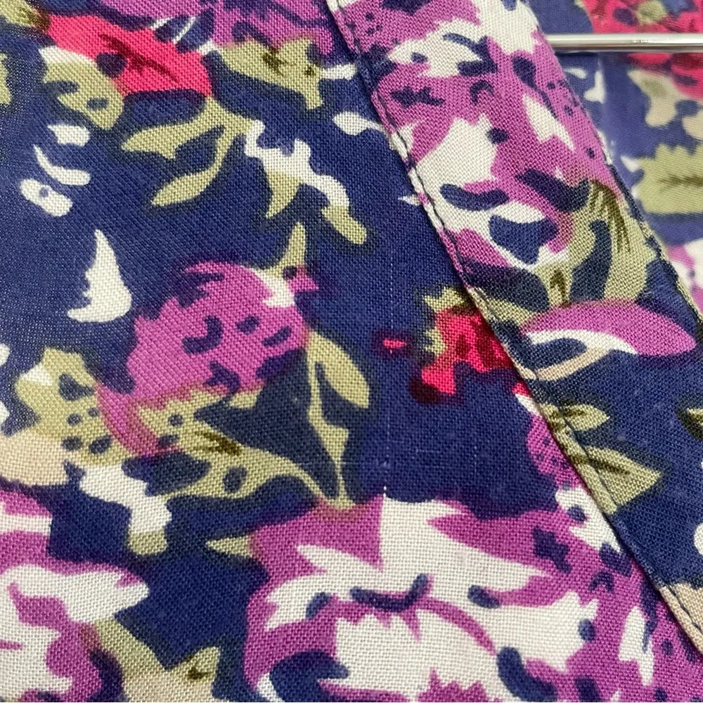 90s Vintage Floral Midi Dress Anthony Richards Pockets Full Button Cottagecore Purple Size XXL - Image 7