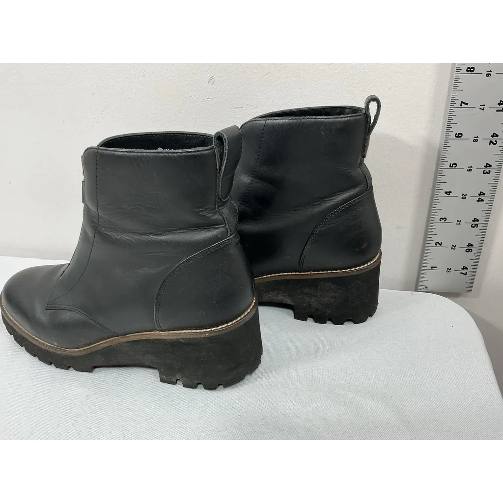 Womans Blondo Pullon Wedge Ankle Boot 7 M Black Front Zip Waterproof Impermeable - Image 4
