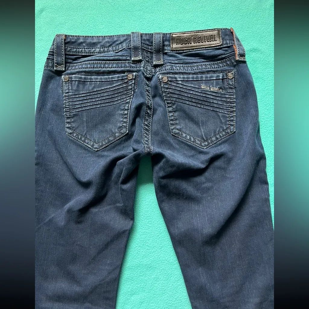 Rock‎ Revival Sz 27 Distressed Womens Dark Wash Janeil Skinny jean - Image 4