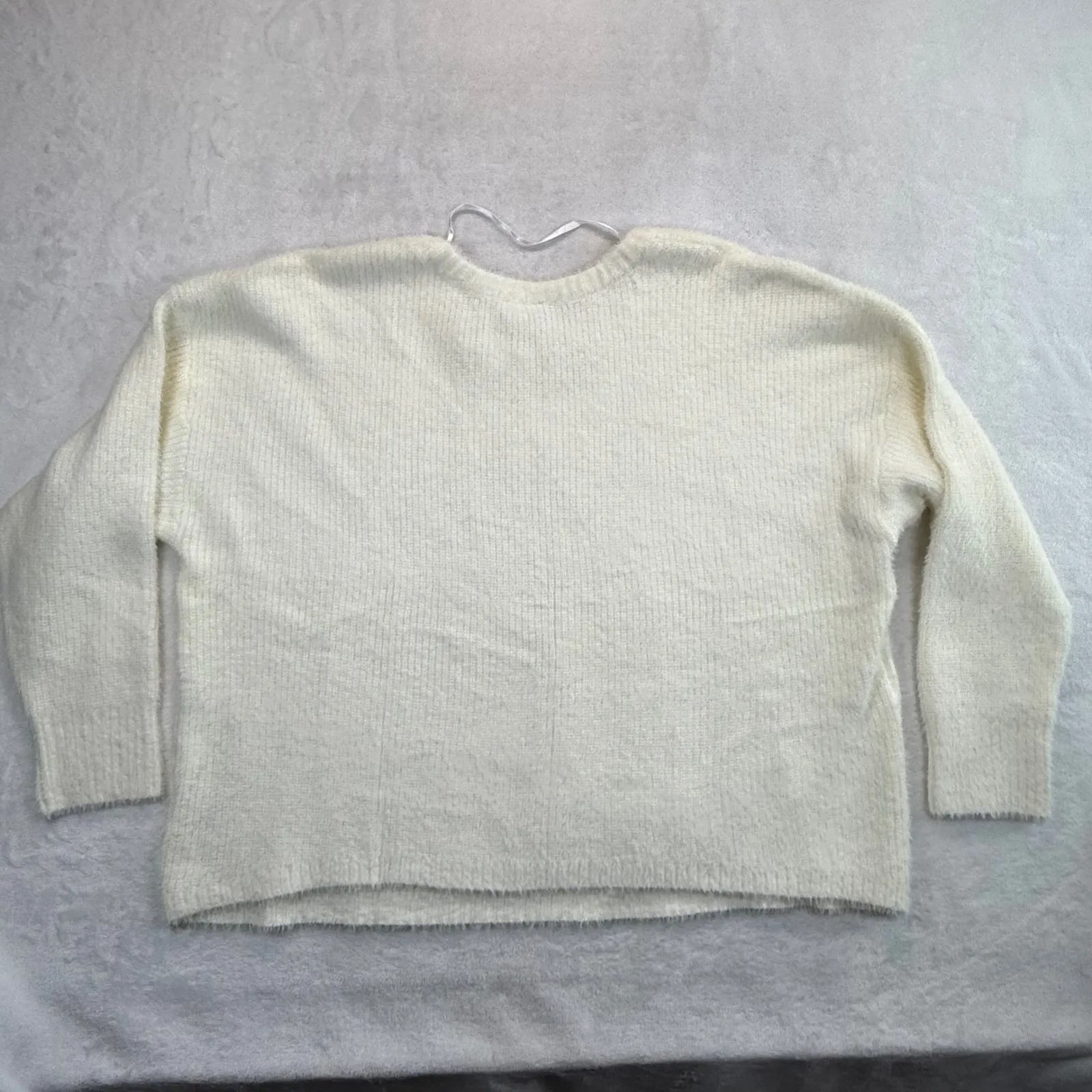 Torrid Fuzzy Pullover‎ Sweater Ivory Drop Shoulder Plus Size 3X - Image 8