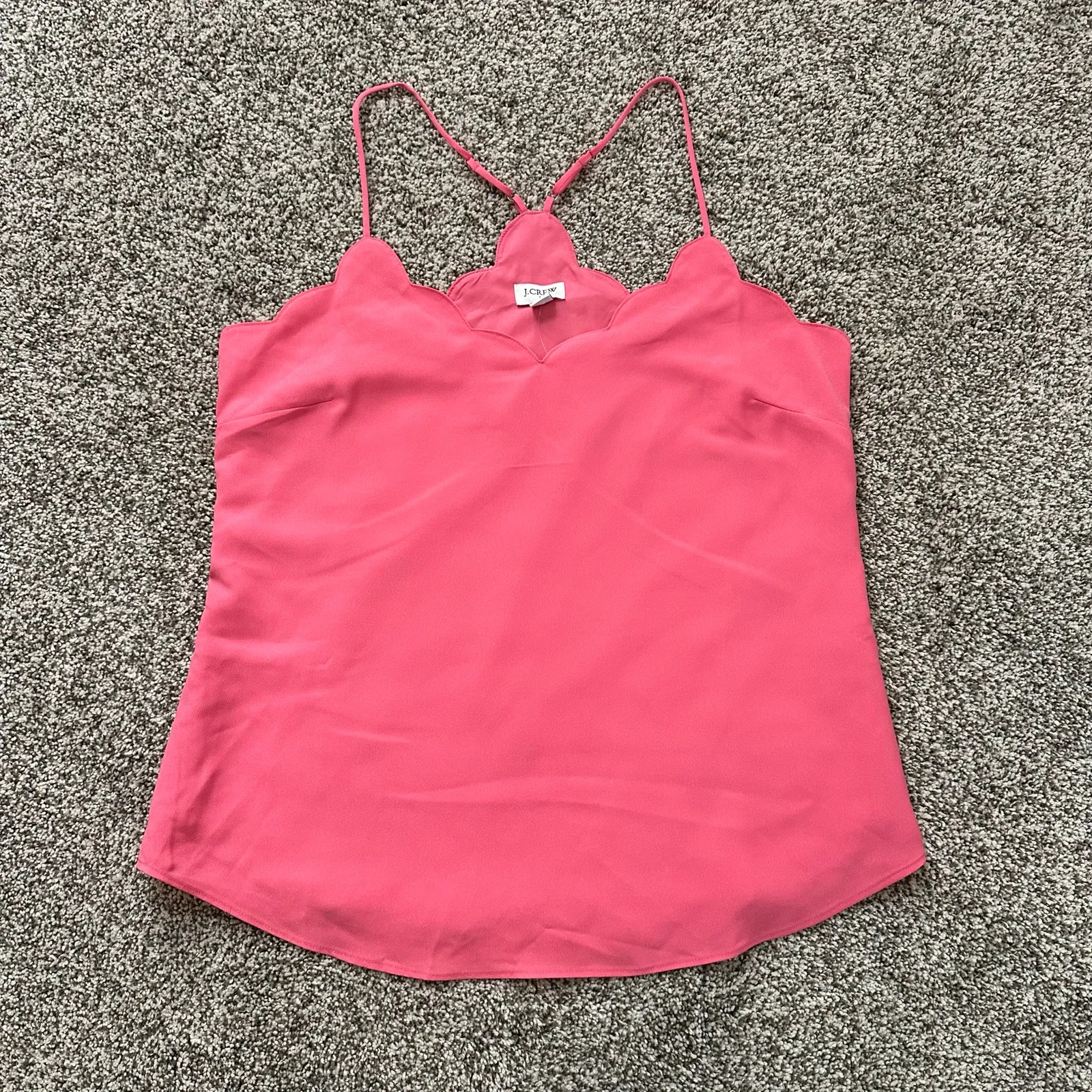 J. Crew pink scallop hem v-neck tank top size 6 NWT - Image 5