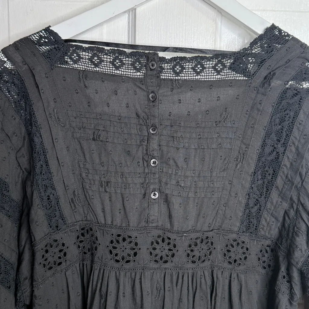 Free People Azalea Black Lace Tunic Top W1949 Sz S - Image 13