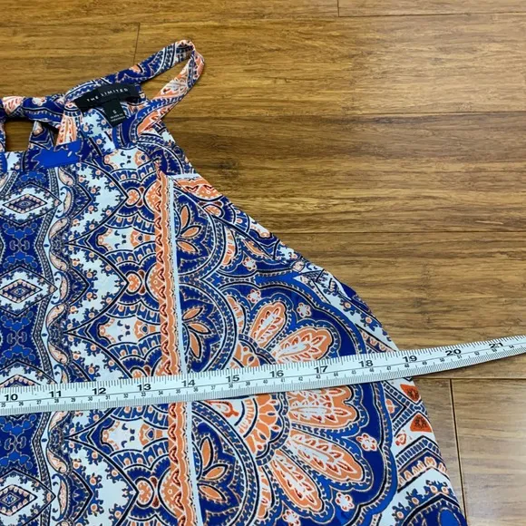 The Limited Halter Top Womens‎ Size Small Paisley Print Sleeveless Blouse Blue - Image 8